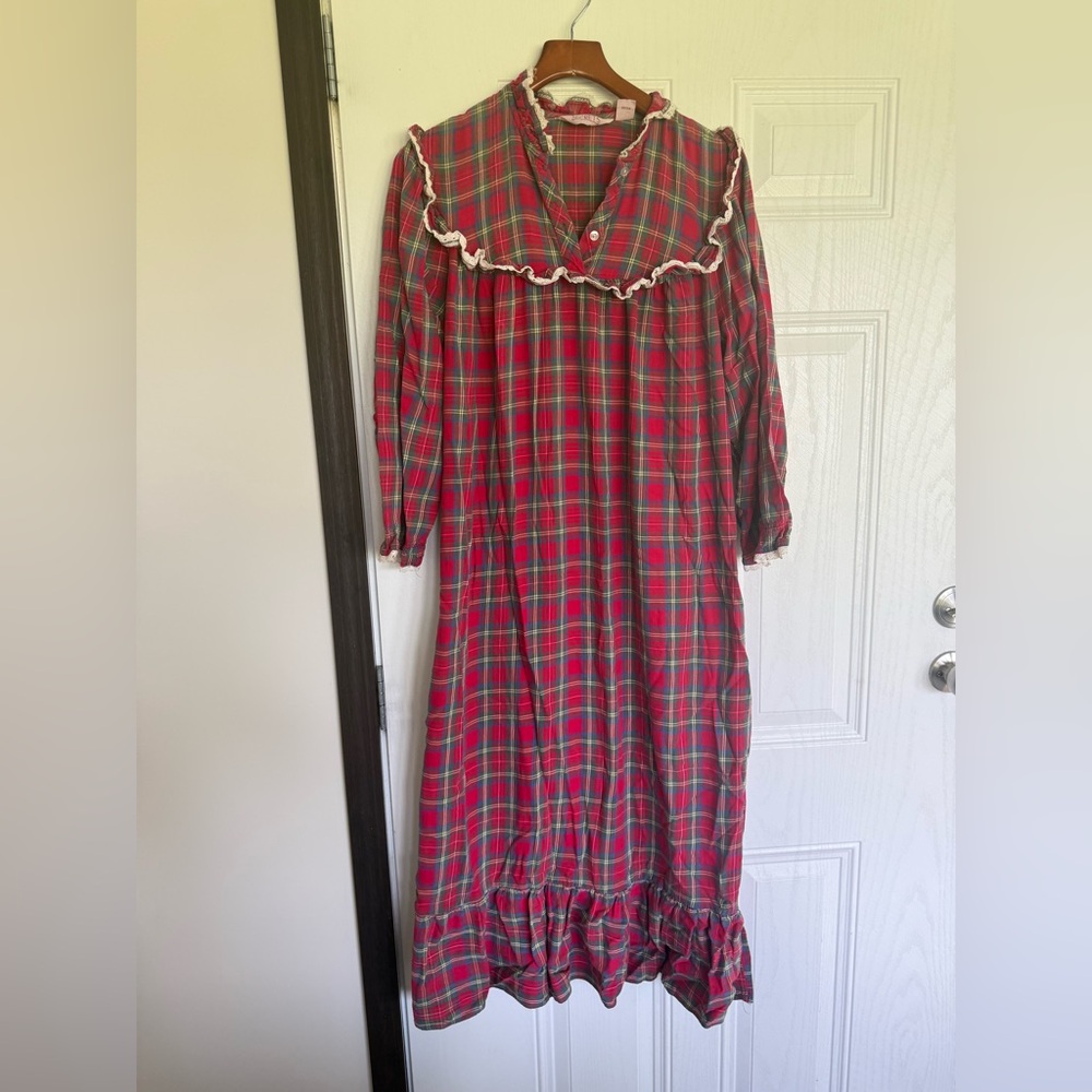 2 for $30 sale: Secrets red plaid flannel nightgown- M